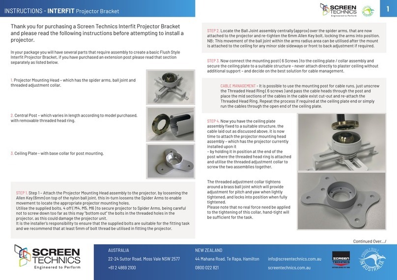 Screen Technics Interfit Projector Bracket instructions Screen Technics Interfit Projector Bracket instructions