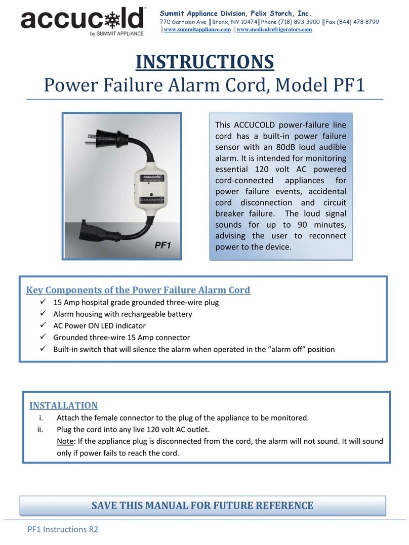 Accucold PF1 User manual