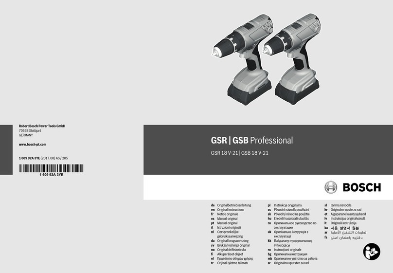 Bosch GSR Professional Series User manual