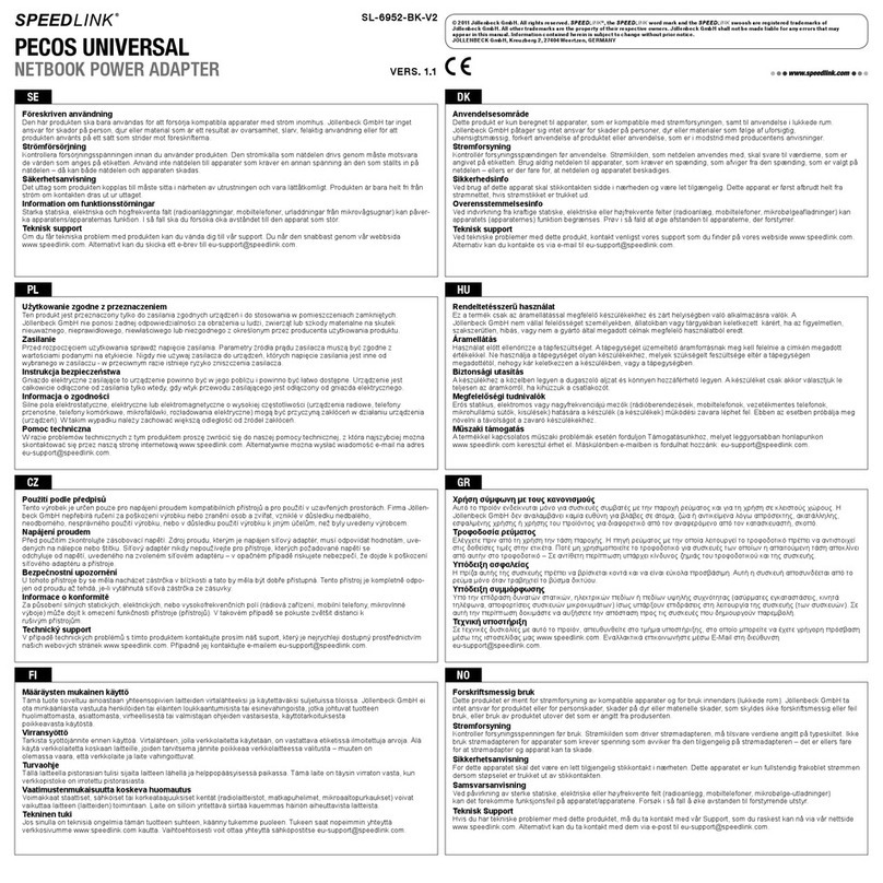 Speed Link PECOS UNIVERSAL quick start guide