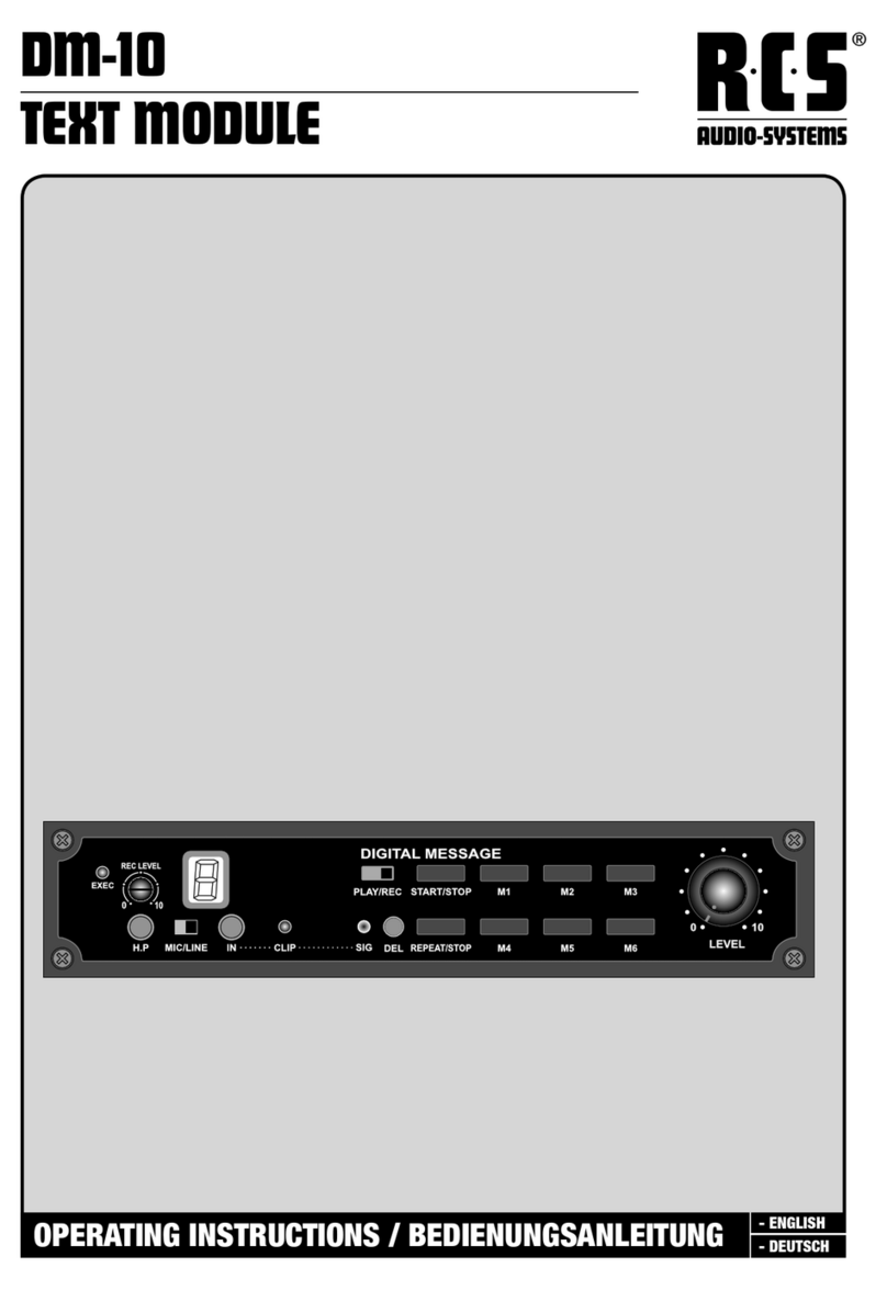 RCS AUDIO-SYSTEMS DM-10 User manual
