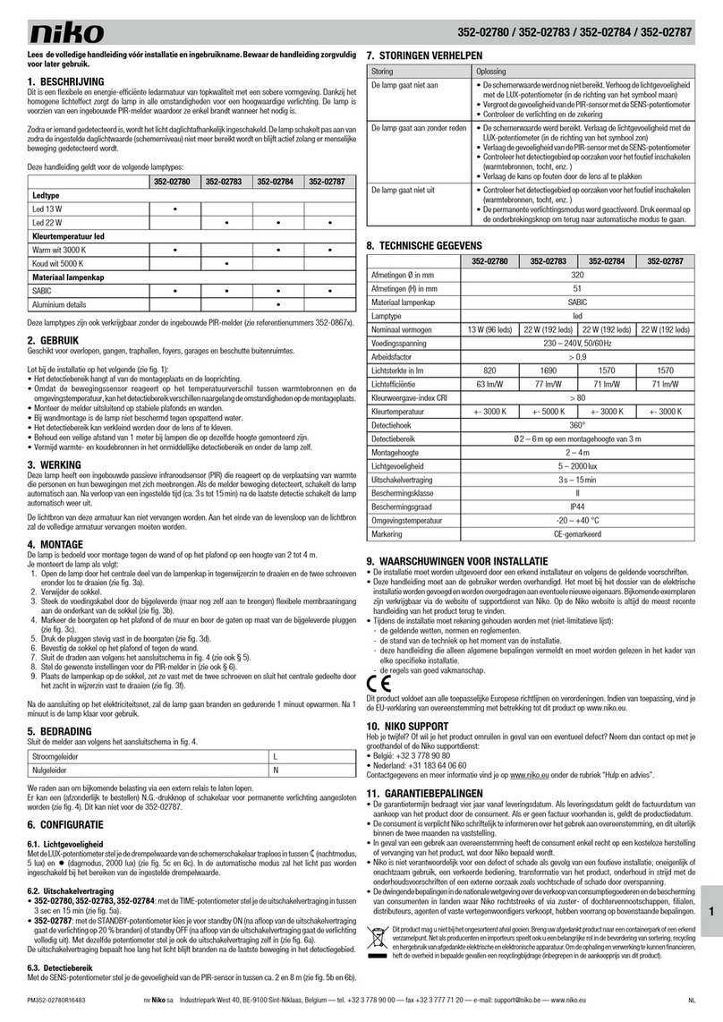 Niko 352-02780 manual