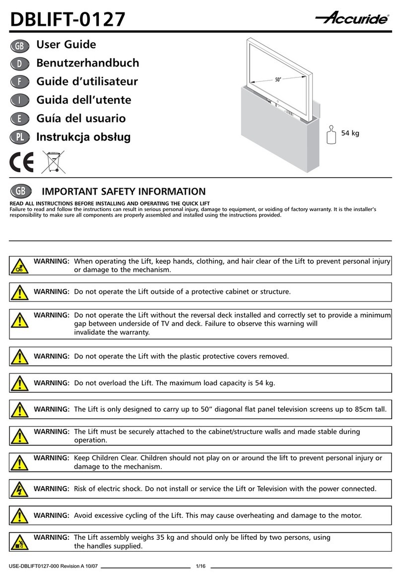 Accuride DBLIFT-0127 user guide