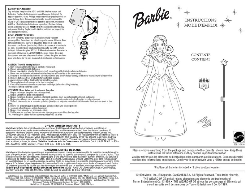 Mattel Barbie 25813 User manual