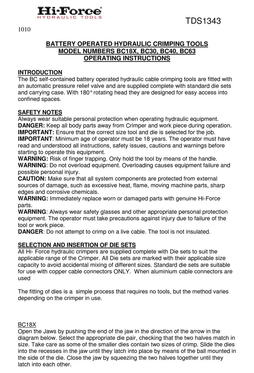 Hi-Force BC18X operating instructions