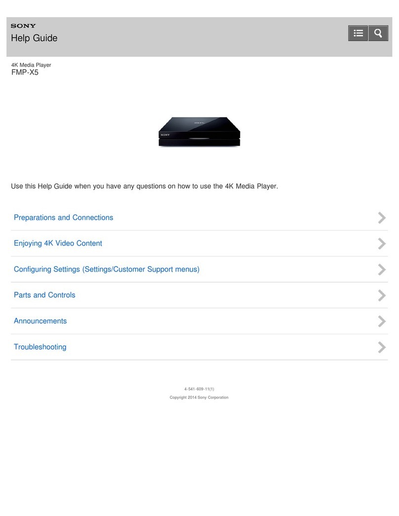 Sony FMP-X5 Reference guide