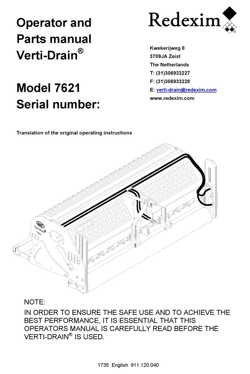 Redexim Verti-Drain 7621 Operator and parts manual