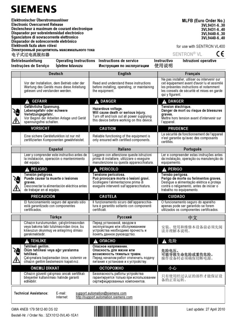 Siemens 3VL9431-6 30 Series User manual