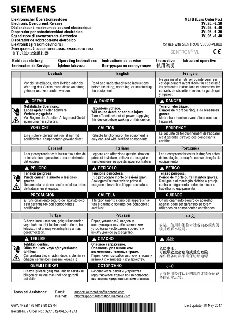 Siemens 3VL95 6 Series User manual