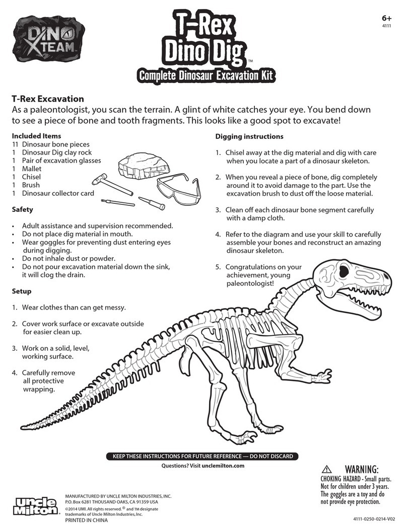 Uncle Milton DINO XTEAM T-Rex Dino Dig User manual Uncle Milton DINO XTEAM T-Rex Dino Dig User manual