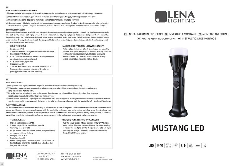 Lena Lighting Mustang LED User manual