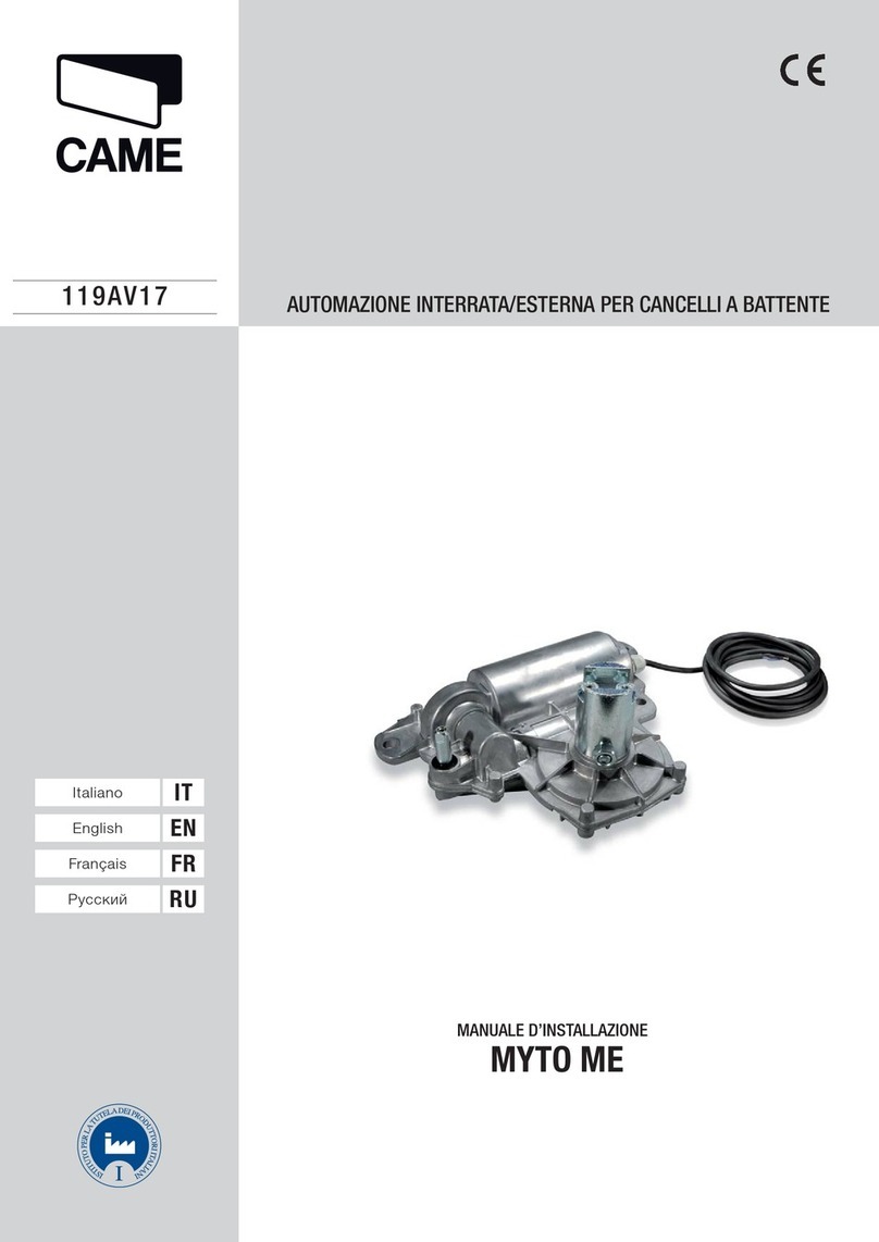 CAME MYTO ME User manual