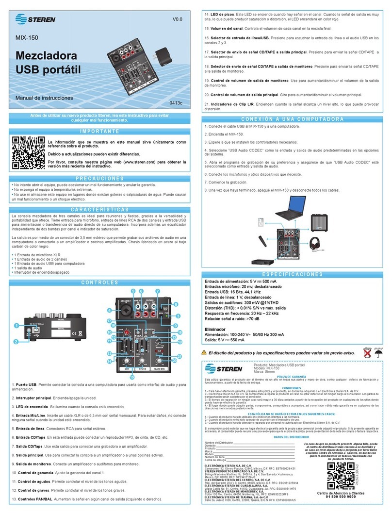 Steren MIX-150 instruction manual