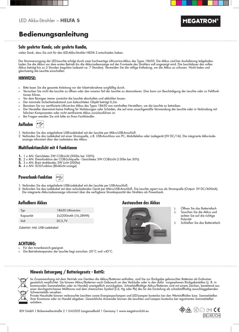 Megatron LIGHTME HELFA S instruction manual Megatron LIGHTME HELFA S instruction manual