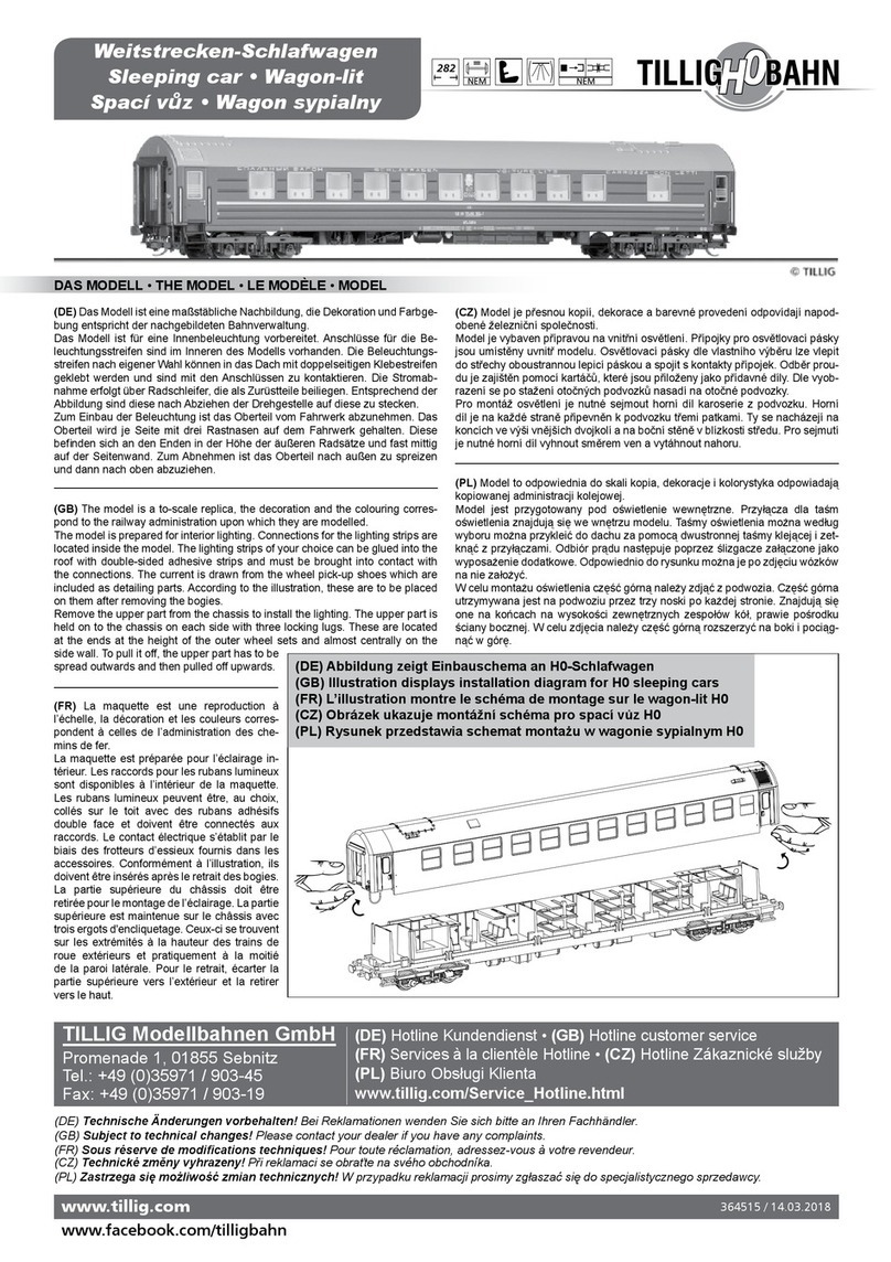 TILLIG BAHN Sleeping car User manual