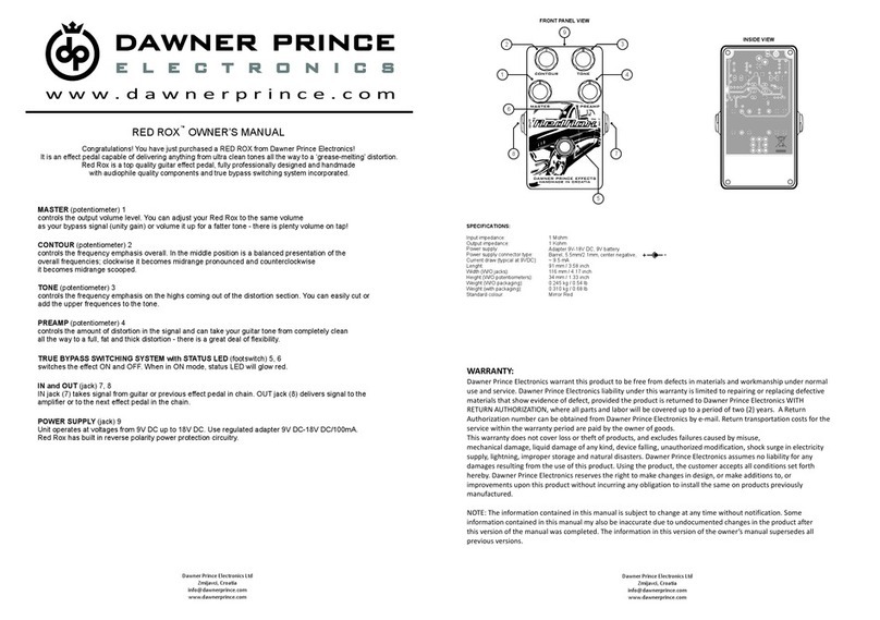 Dawner Prince Electronics RED ROX owner's manual