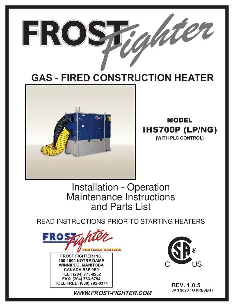 Frost Fighter IHS700P LP Installation - Operation/Maintenance Instructions and Parts List