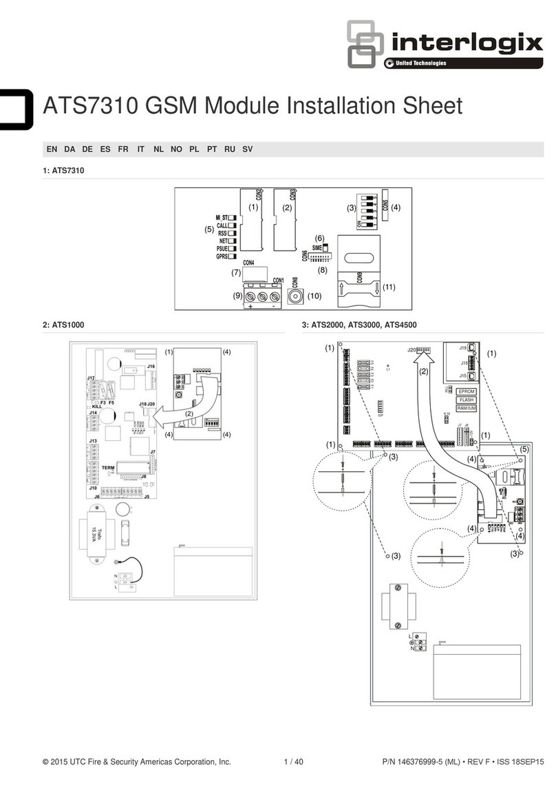 United Technologies Interlogix  ATS7310 Assembly instructions