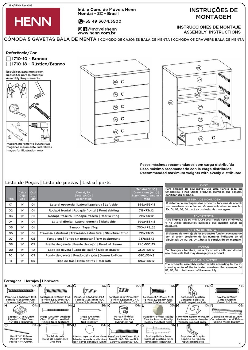 HENN Branco I710-10 Assembly instructions