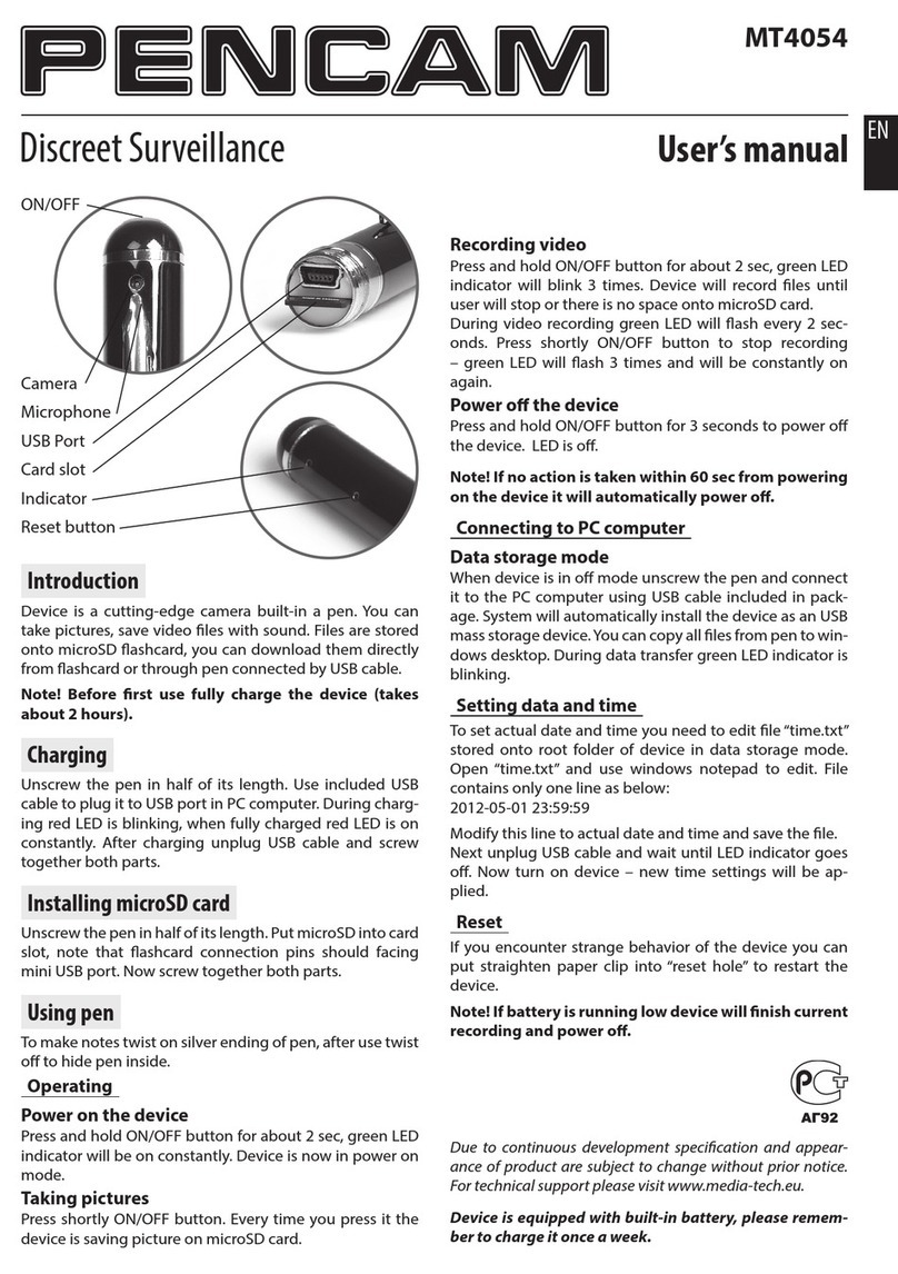 MediaTech PENCAM MT4054 user manual