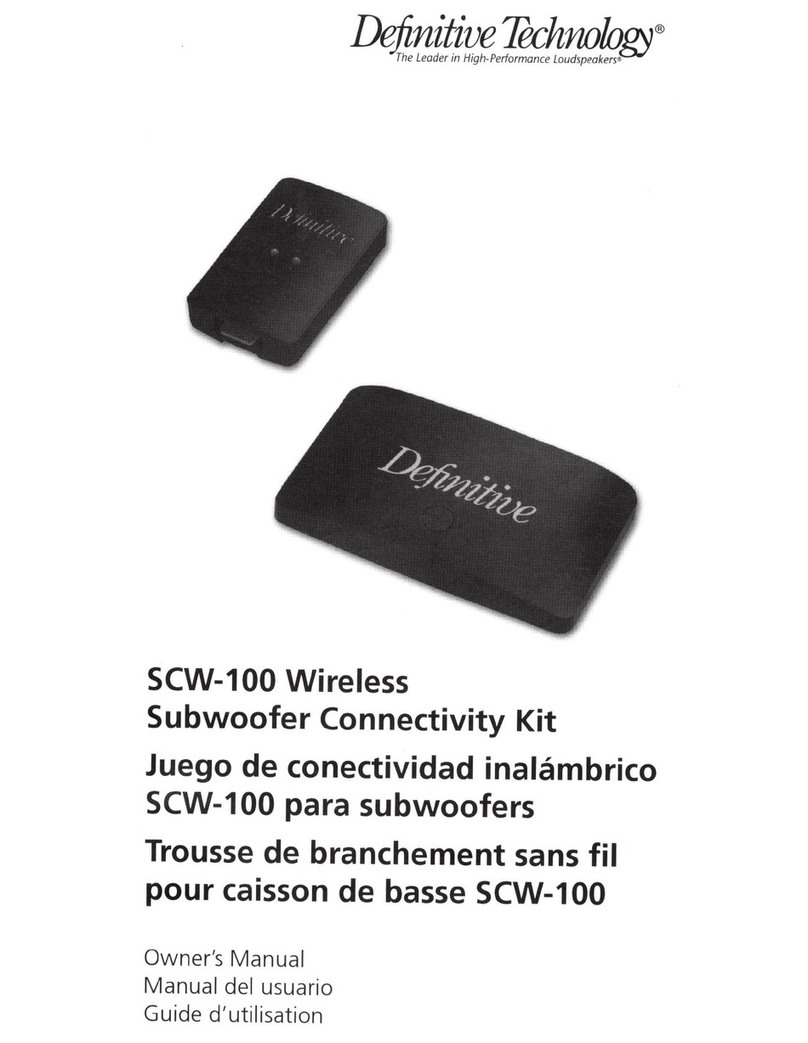 Definitive Technology SCW-100 owner's manual Definitive Technology SCW-100 owner's manual