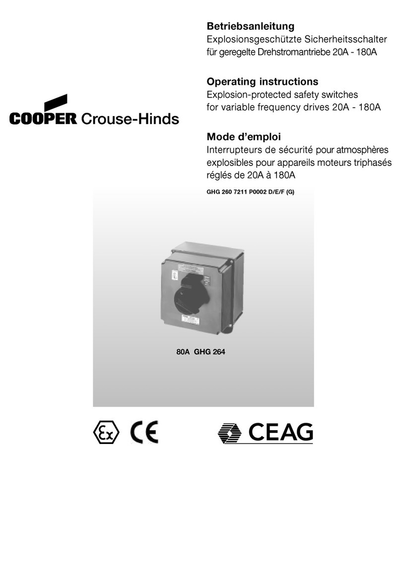 Cooper Crouse-Hinds GHG 264 operating instructions Cooper Crouse-Hinds GHG 264 operating instructions