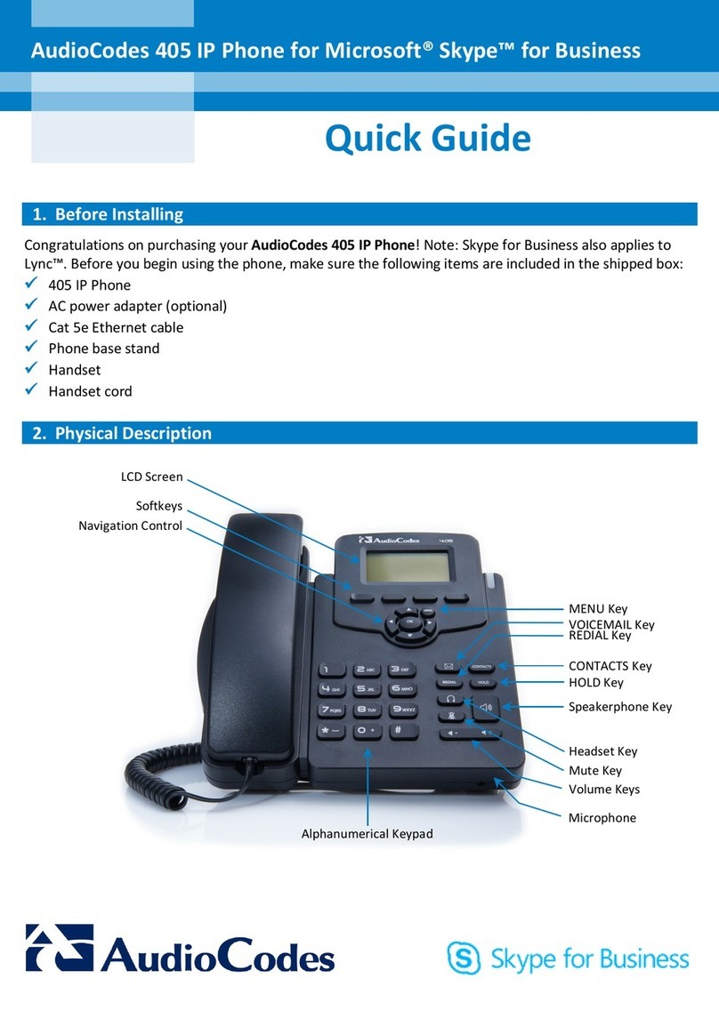 AudioCodes 405 quick guide