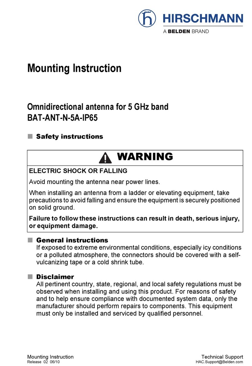 Belden Hirschmann BAT-ANT-N-5A-IP65 Mounting instructions Belden Hirschmann BAT-ANT-N-5A-IP65 Mounting instructions
