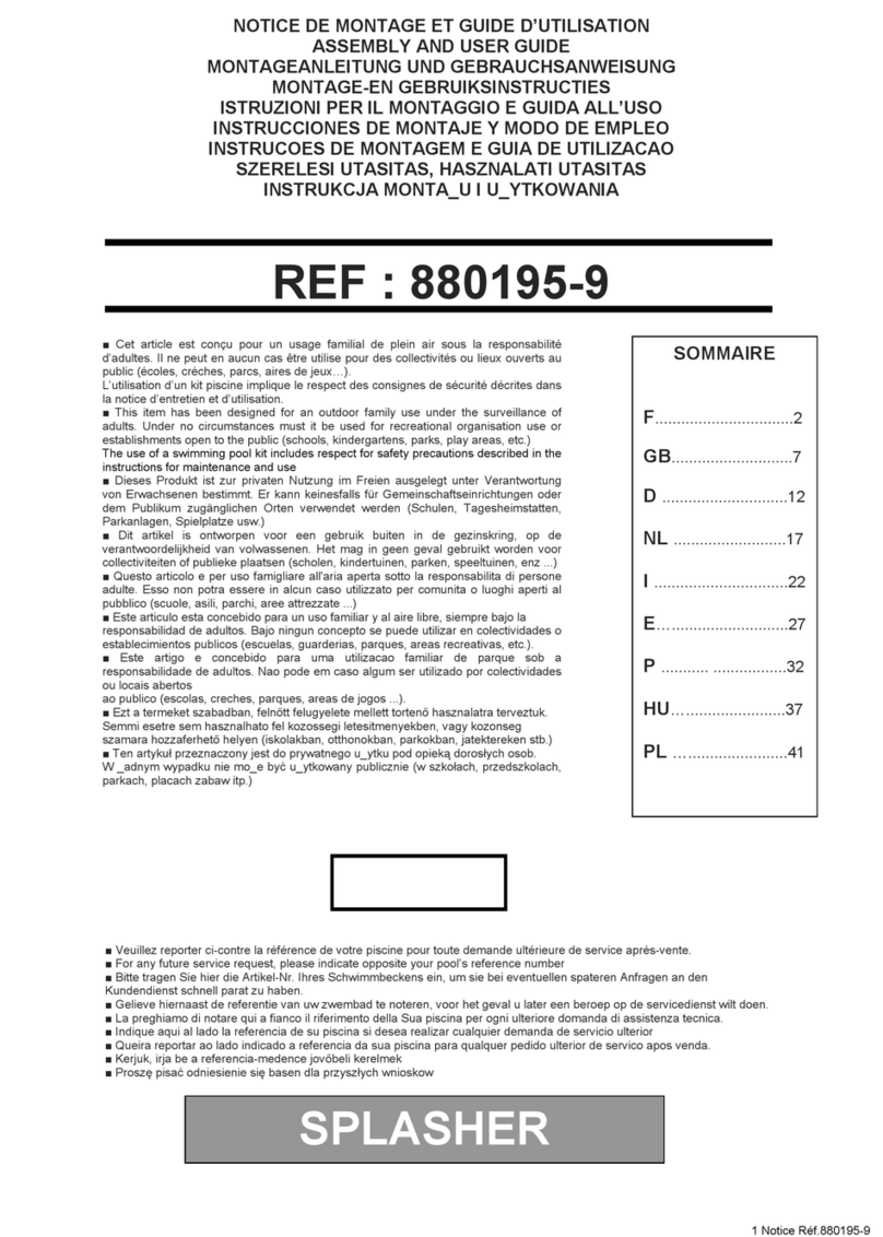 Trigano SPLASHER 880195-9 User manual