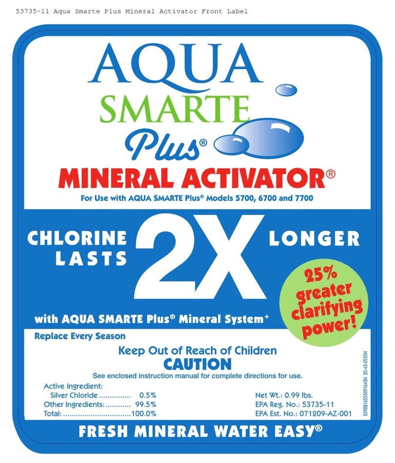 King Technology AQUA SMARTE Plus MINERAL ACTIVATOR Operational instructions