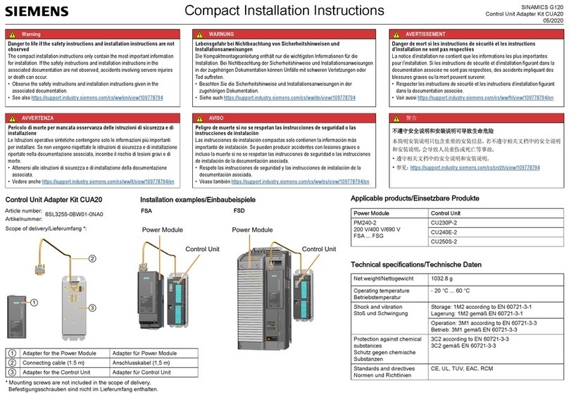 Siemens CUA20 User manual