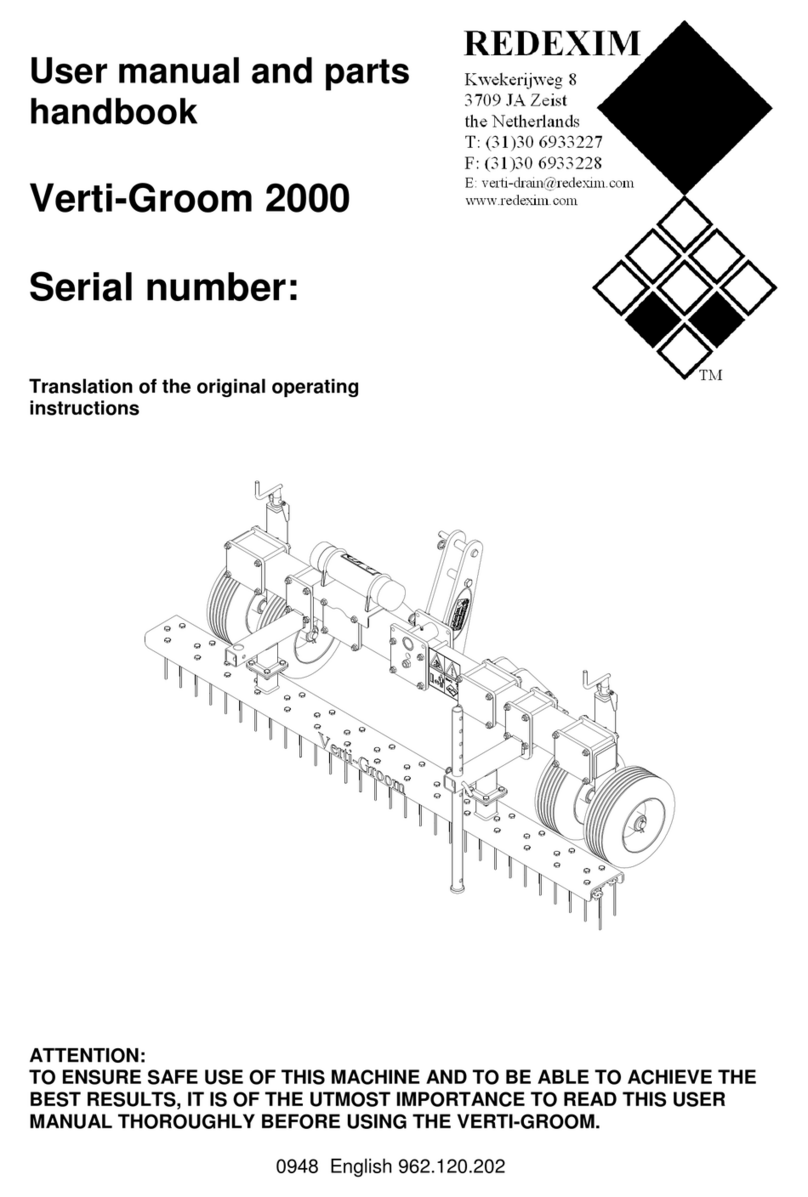 Redexim Verti-Groom 2000 User manual and parts book