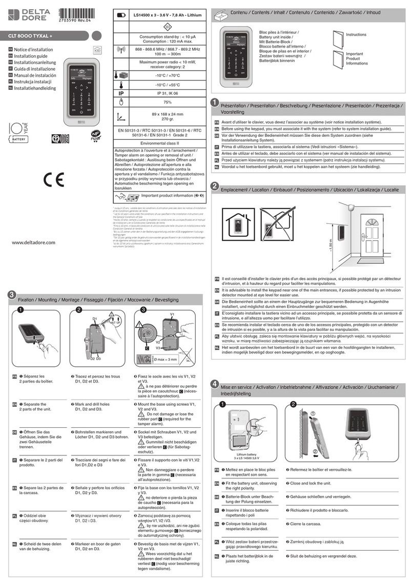 DELTA DORE CLT 8000 TYXAL + User manual