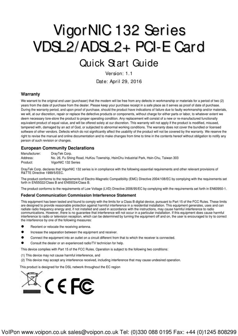 VoIPon VigorNIC 132 Series quick start guide