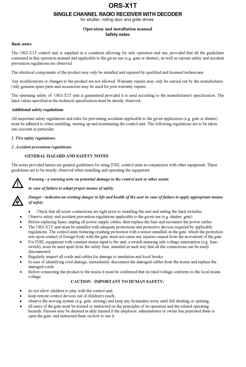 Inel ORS-X1T Operation and installation manual