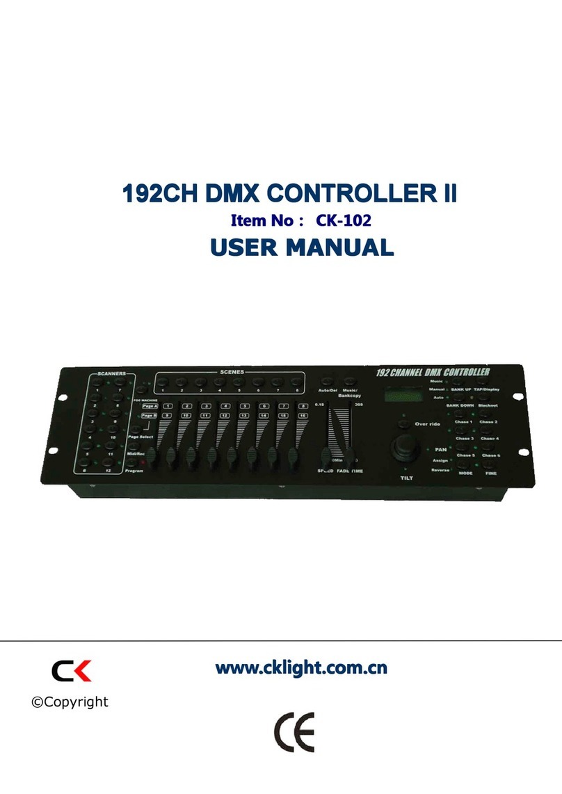 CK Light 192CH DMX CONTROLLER II user manual