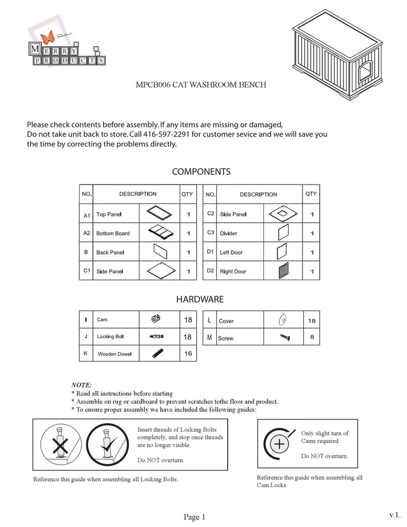 Merry Products CAT WASHROOM BENCH MPCB006 manual