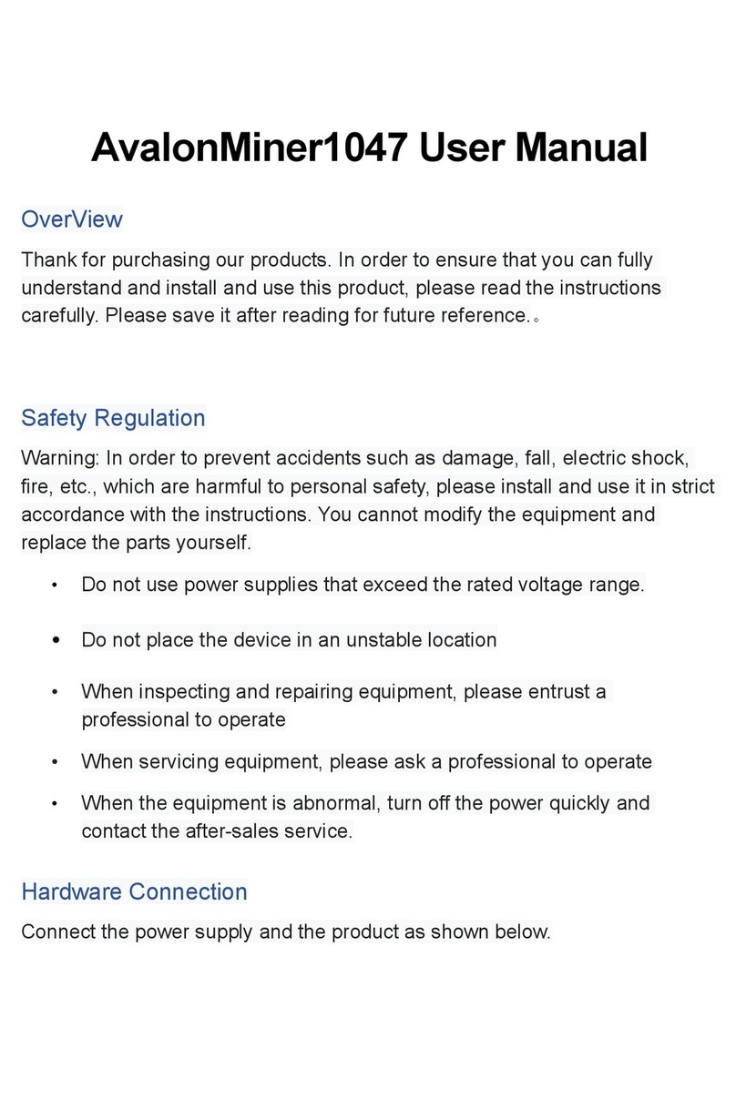 Canaan AvalonMiner1047 user manual