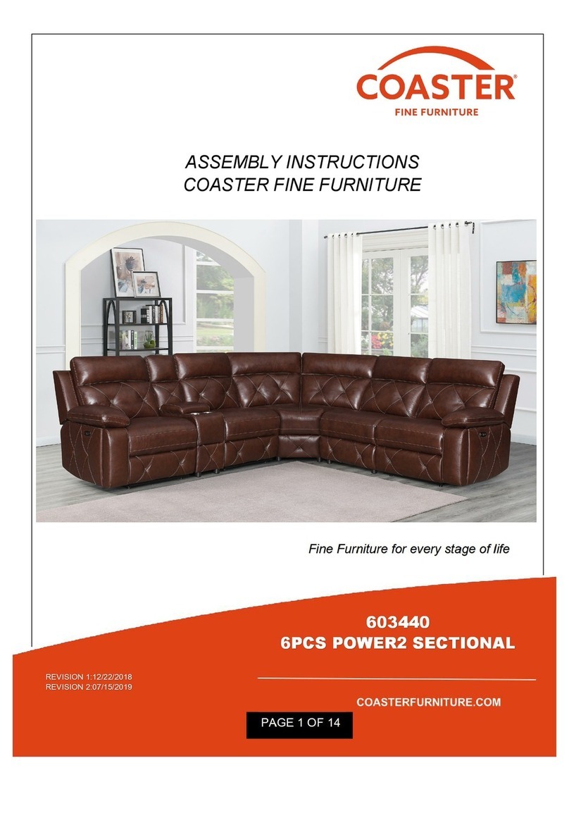Coaster POWER2 SECTIONAL 603440 Series Assembly instructions Coaster POWER2 SECTIONAL 603440 Series Assembly instructions
