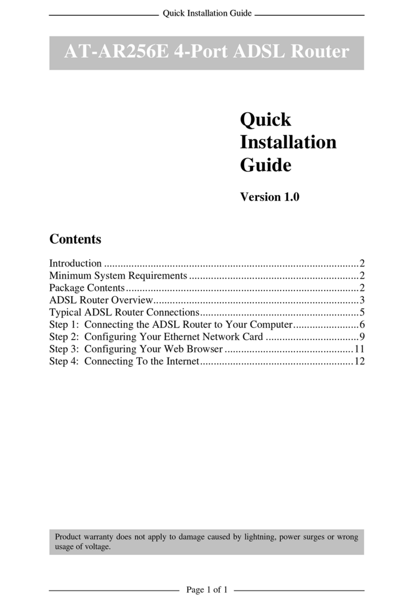 Allied Telesis AT-AR256E Quick installation guide