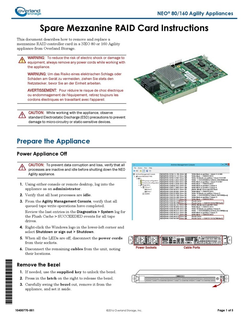 Overland Storage NEO 80 User manual
