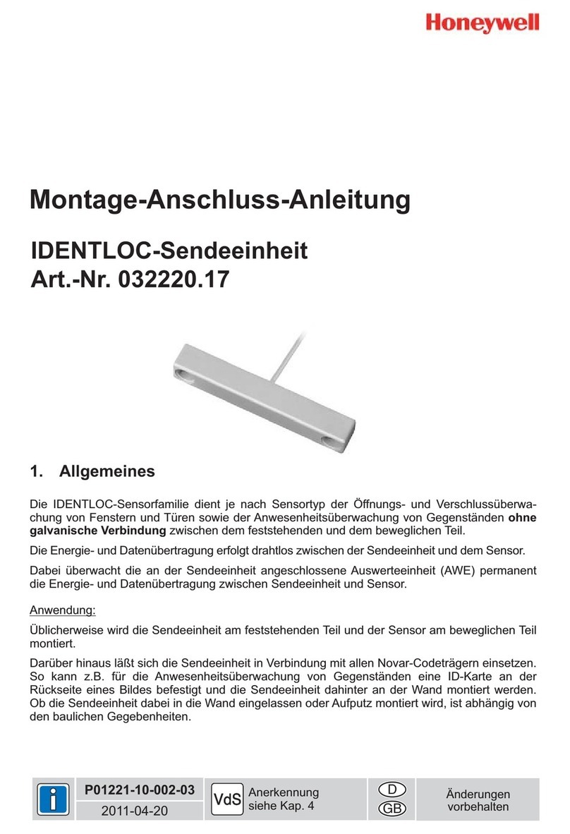 Honeywell IDENTLOC 032220.17 Mounting and Connection Instructions