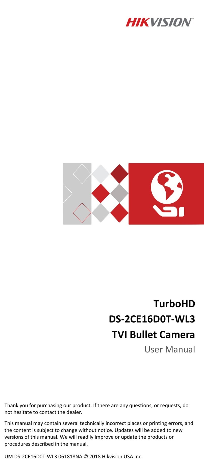 HIK VISION TurboHD DS-2CE16D0T-WL3 User manual HIK VISION TurboHD DS-2CE16D0T-WL3 User manual