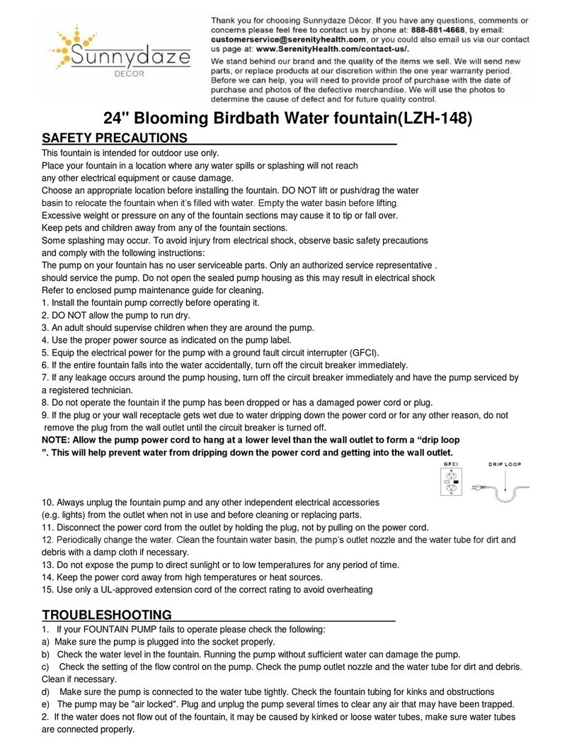 Sunnydaze Decor LZH-148 quick start guide