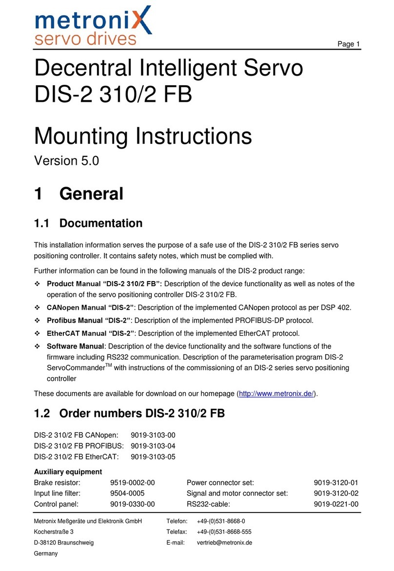 Metronix DIS-2 310/2 FB FS STO Mounting instructions Metronix DIS-2 310/2 FB FS STO Mounting instructions