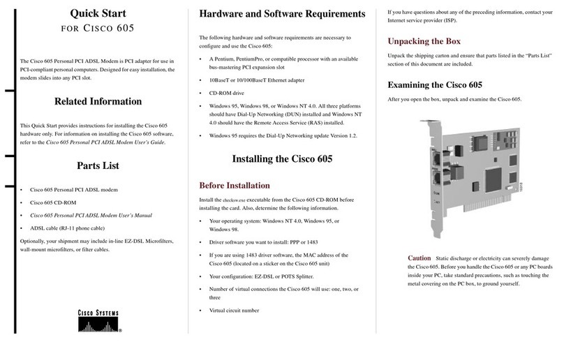 Cisco 605 User manual