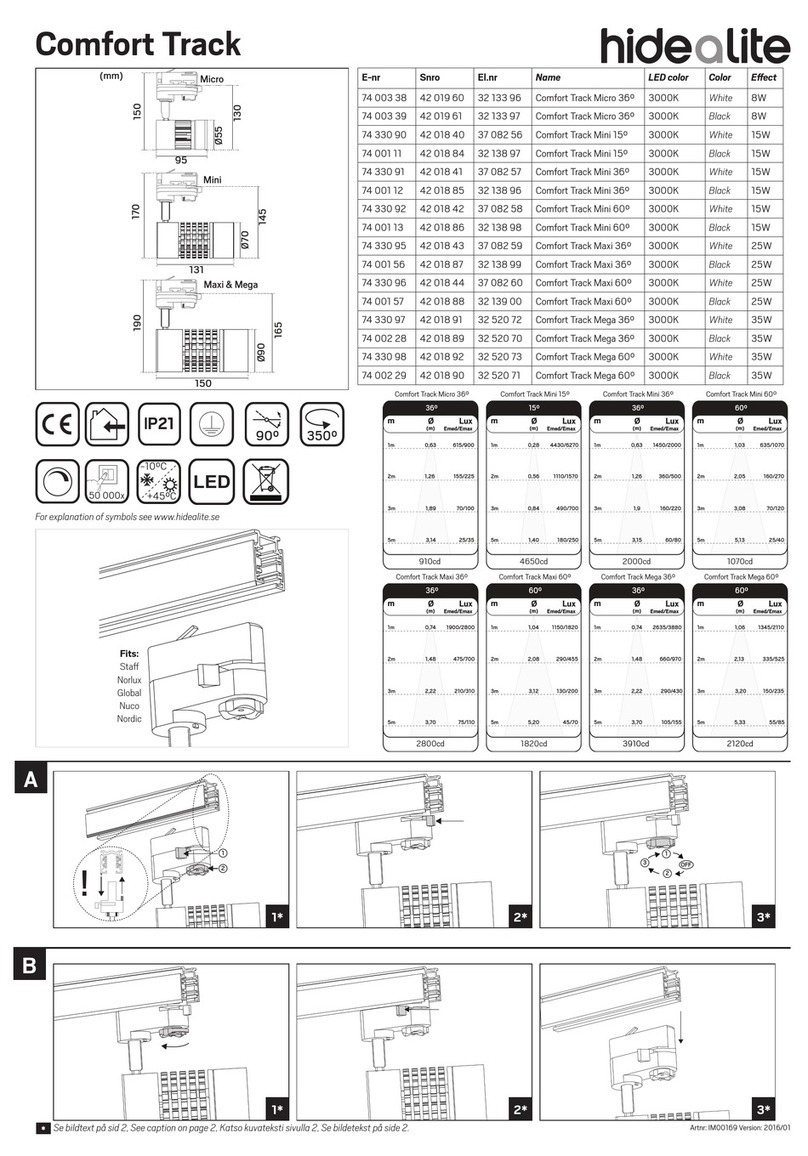 hidealite Comfort Track Series quick guide