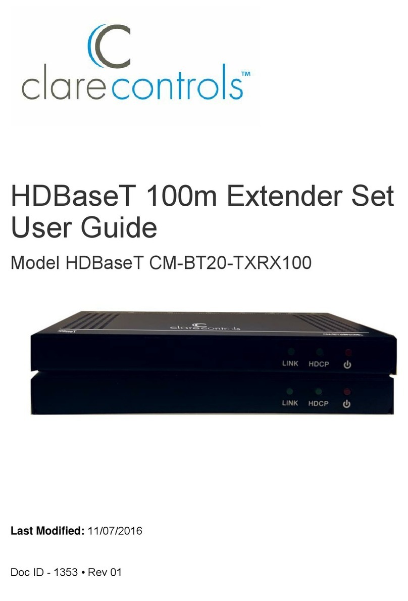 Clare Controls HDBaseT CM-BT20-TXRX100 user guide