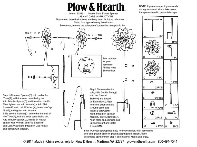 Plow & Hearth 53563 Quick reference guide