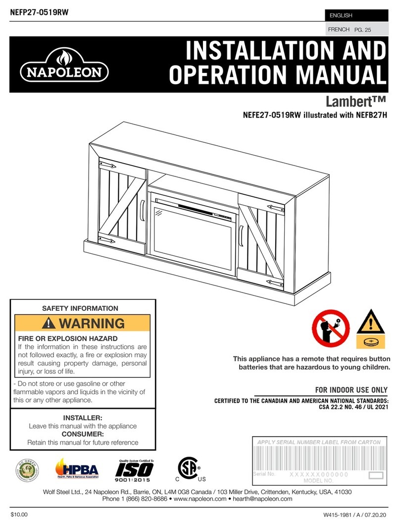 Napoleon Lambert NEFP27-0519RW User manual